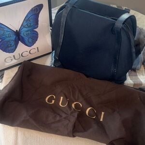 Gucci Diamante, sack Leather-Trimmed Satchel with branded dust bag
